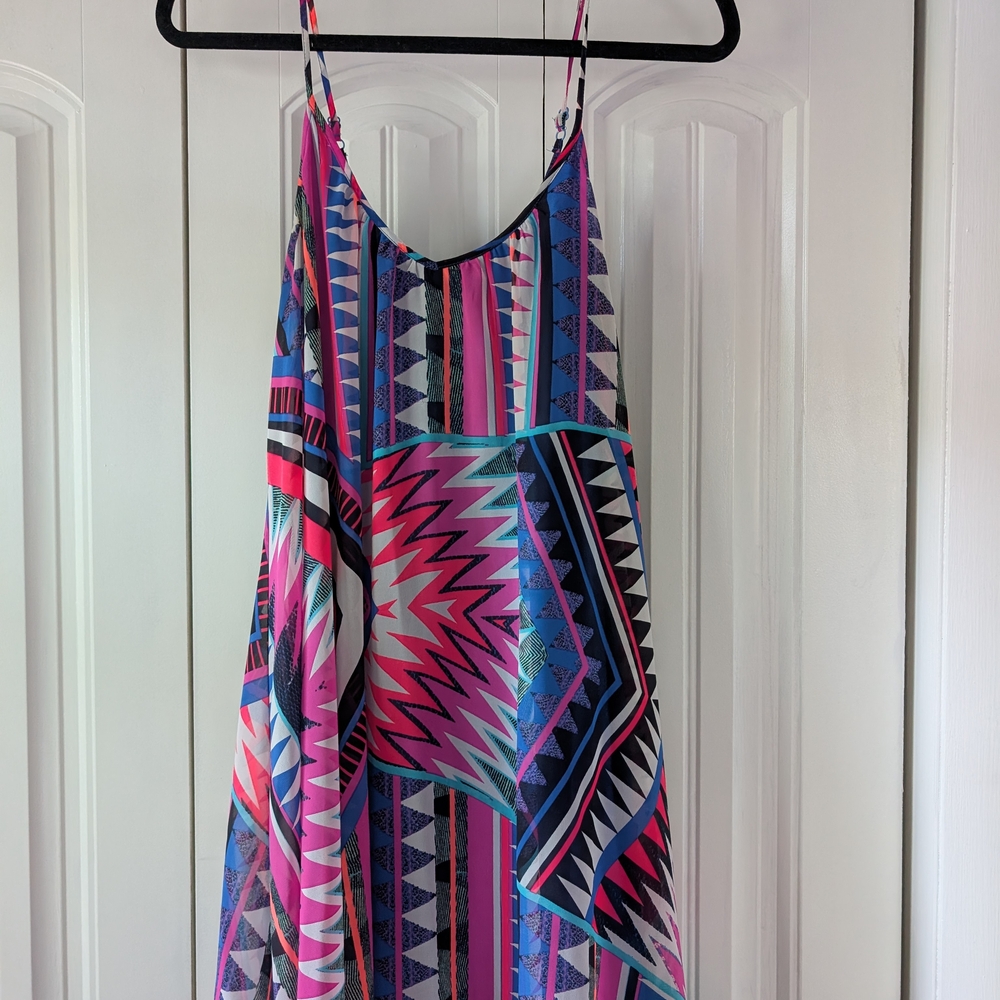 Express Colorful Geometric Print Dress